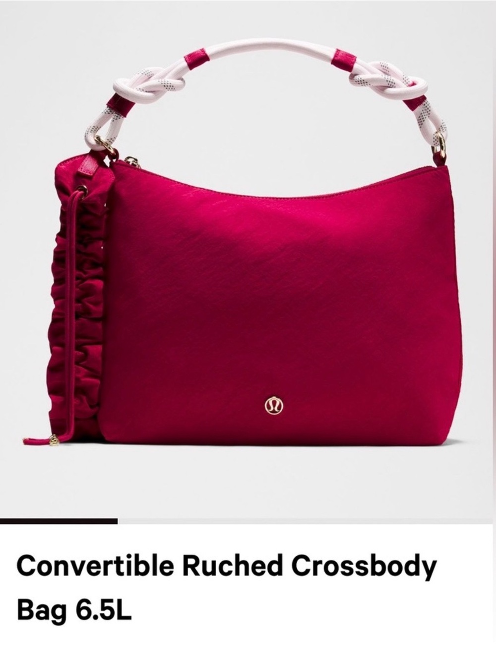 Convertible Ruched Crossbody Bag in Fuchsia by Lululemon